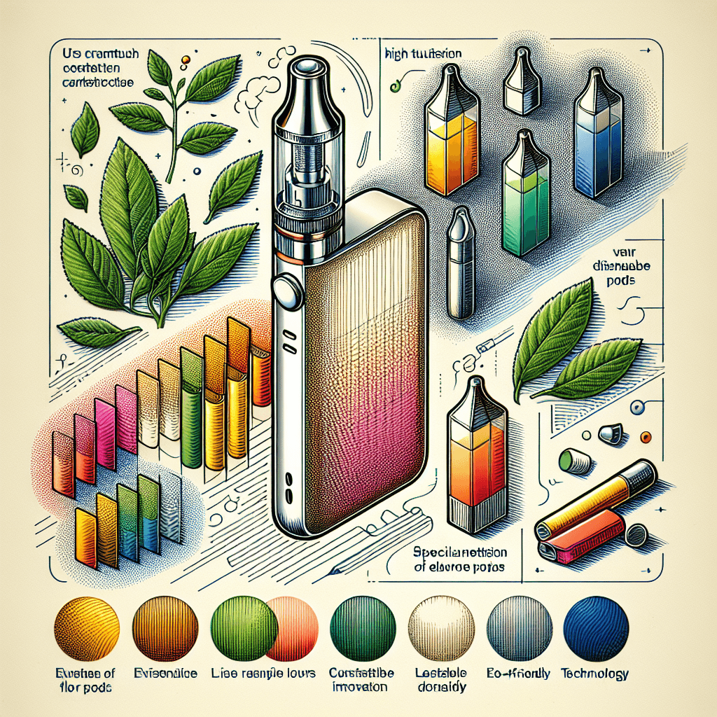 Chemicals in Vapes - illustration of vape aerosol composition showing PG, VG, nicotine and flavour molecules