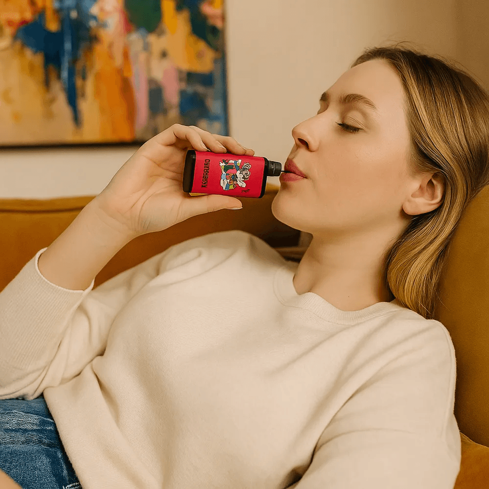 discovering vibrant world moon iget bar flavours user enjoying vape