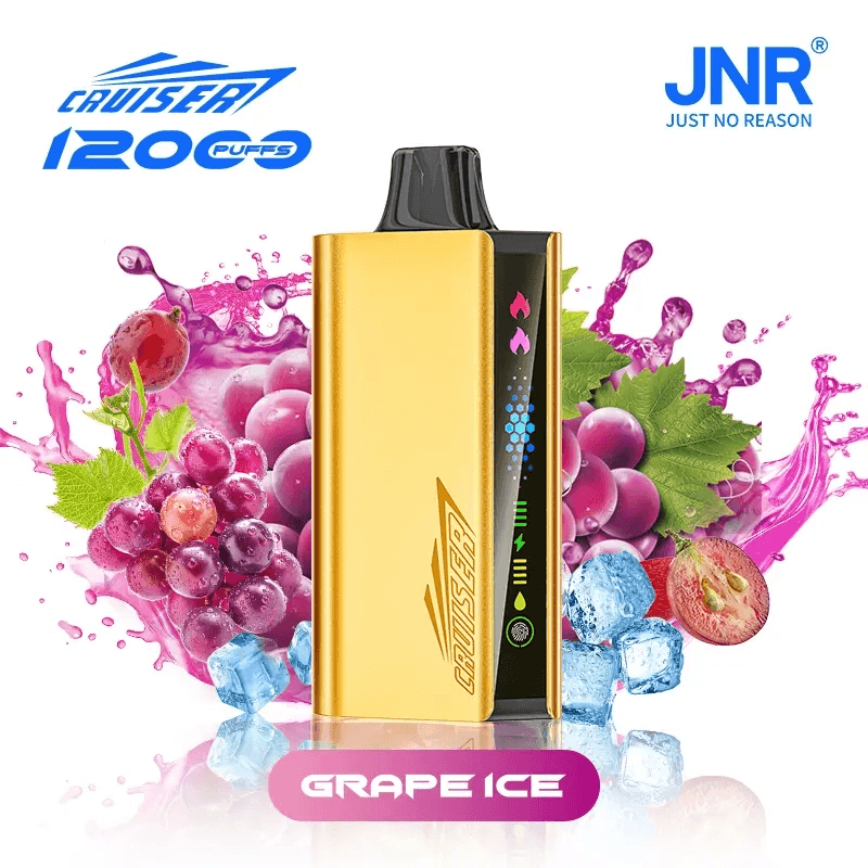 vapes shop JNR Cruiser 12000 Puffs Grape Ice display