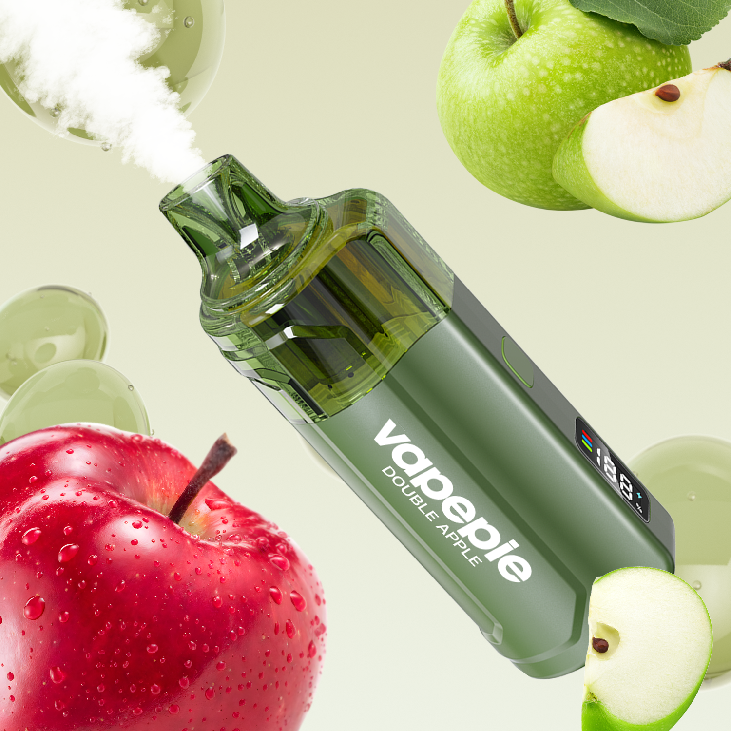 refillable pod vape user testimonial with double apple flavour