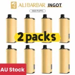 Alibarbar Ingot 9000 puffs-2 pack Multiple flavors(Ship from Sydney)