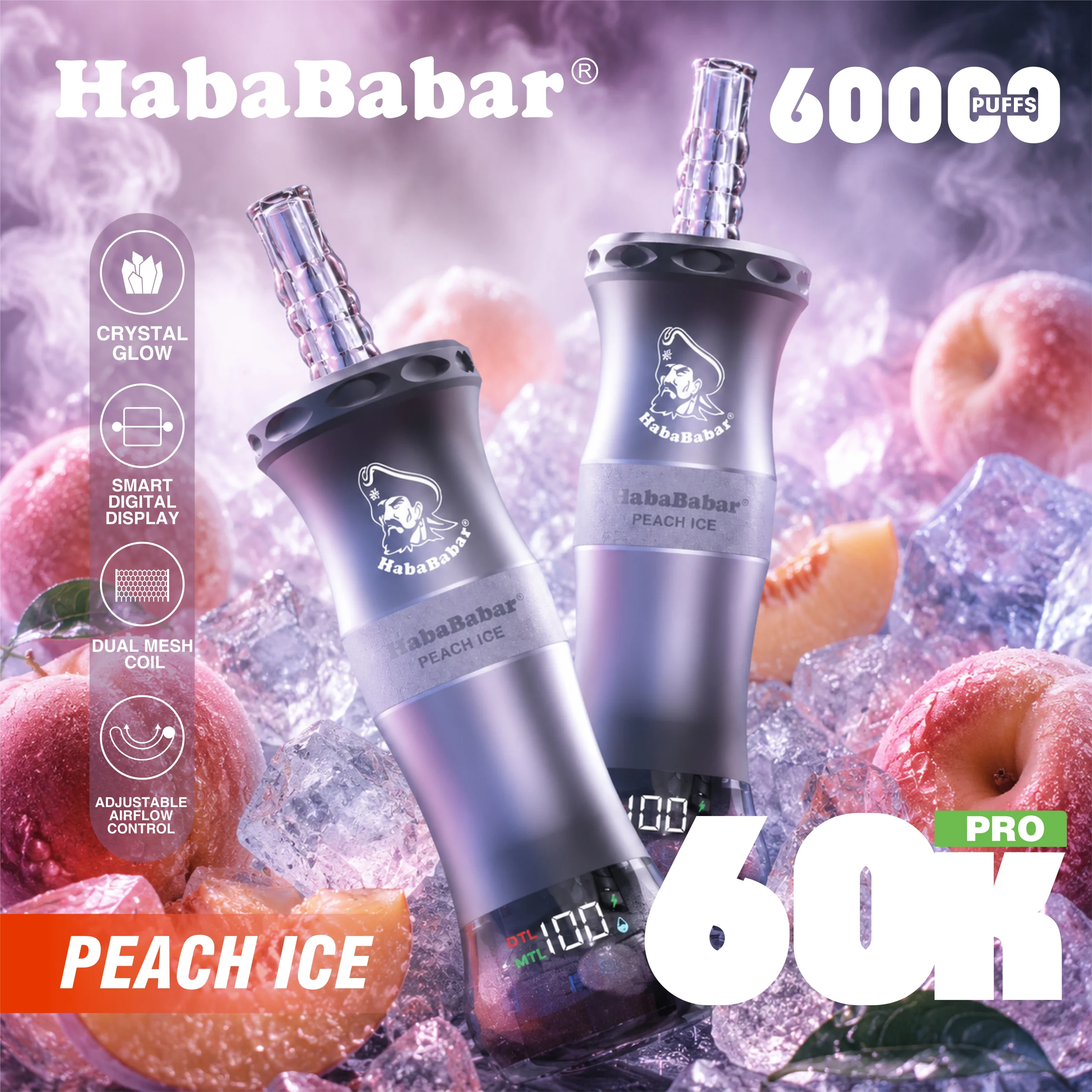 Habababar 60K Puffs Shisha – Peach Ice Habababar 60K Puffs Shisha – Peach Ice